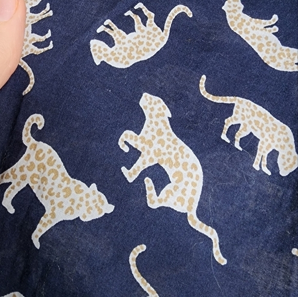 J by J. Crew Navy Cheetah Button Down Blouse M - Picture 4 of 6